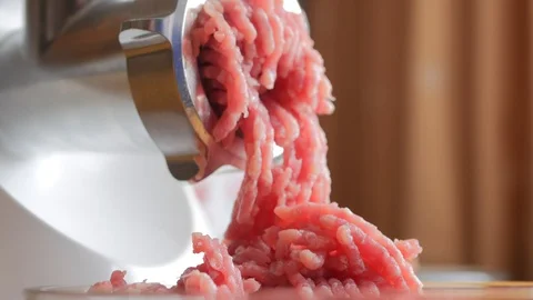 Cooking the meat forcemeat using the meat grinder Stock Footage 88713955