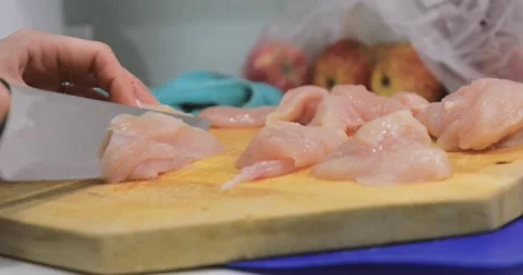 Cooking meat for a frying pan Video stock 144701704