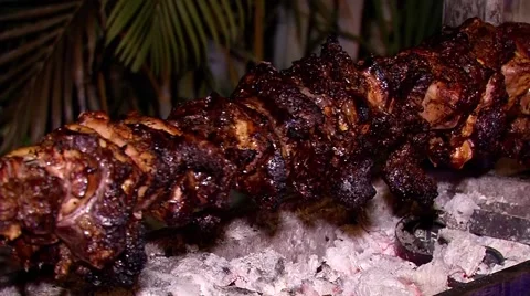 Cooking meat on the grill Stock Footage 43441273