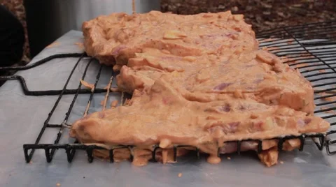 Cooking meat on the grill Stock Footage 50097786