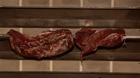 Cooking meat on the grill Stock Footage 55852447