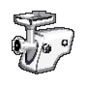 Cooking meat grinder game pixel art vector illustration Illustrazione stock