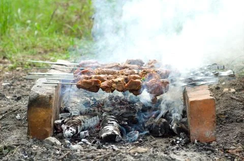 Cooking meat Stock Photos