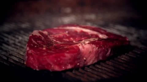 Cooking meat in slow motion Stock Footage 67866923
