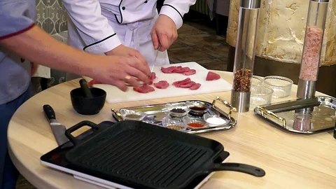 Cooking meat with spice Video stock 94827399