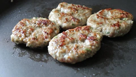 Cooking meatballs on the grill Stock Footage 136097359