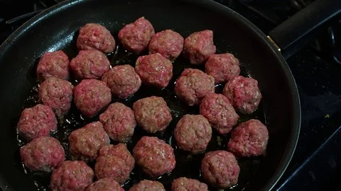 Cooking Meatballs Raw to Done Timelapse Stock Footage 78795961