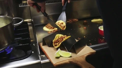 Cooking mexican tacos Stock Footage 71984427