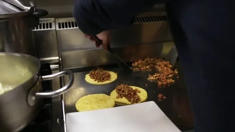 Cooking mexican tacos Stock Footage 71984511