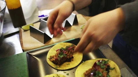 Cooking mexican tacos Stock Footage 71984549