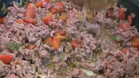 Cooking minced meat Stock Footage 10867241