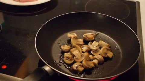 Cooking Mushrooms Stock Footage 22565720