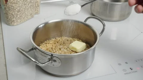 Cooking oatmeal Stock Footage 271616796