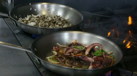 Cooking Octopus Dish Video stock 34256444