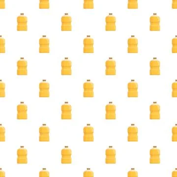 Cooking oil bottles repeating pattern on white background Stock Illustration