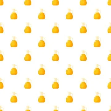 Cooking oil pitchers seamless pattern on white background Stock Illustration