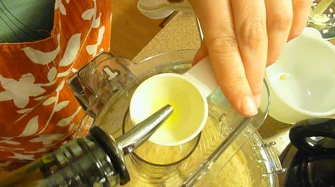 Cooking with Olive Oil Stock Footage 10884133