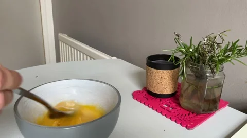 Cooking an omelet at home Stock Footage 134044294