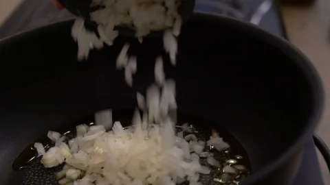 Cooking onion Stock Footage