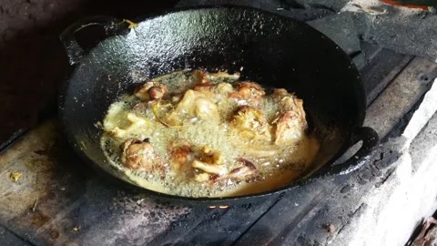 Cooking or frying chicken Stock Footage 306758870