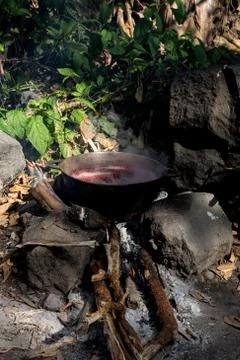 Cooking outside Stock Photos