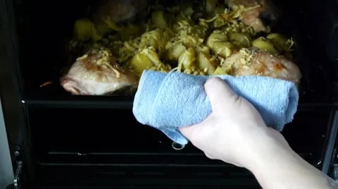 Cooking in the Oven 1 Stock Footage 47439932