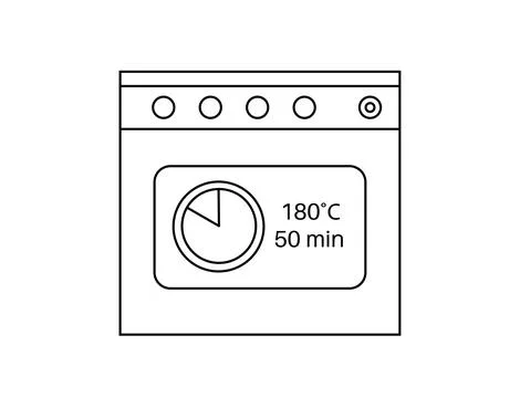 Cooking in the oven Illustrazione stock