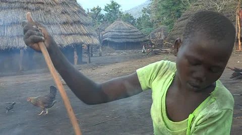 Cooking Over a Fire Stock Footage 23087969