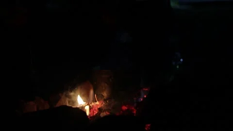 Cooking over fire Stock Footage 167978887