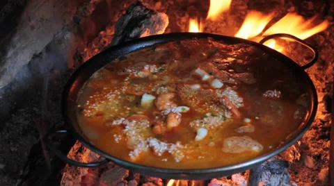 Cooking a paella Stock Footage 33817359