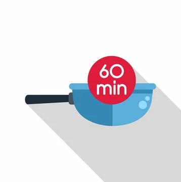 Cooking pan with 60 minutes timer icon Stockillustratie
