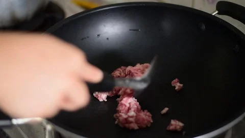 Cooking in pan. Stock Footage 129247873
