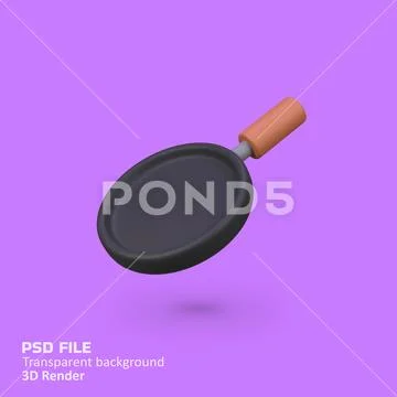 Cooking pan isolated 3d render icon illustration PSD Template