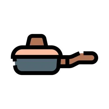 Cooking pan kitchen utensil flat icon design Stock Illustration
