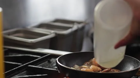 Cooking In Pan over Open Flames Stock-Footage 59149156