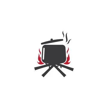 Cooking pan restaurant logo Illustration