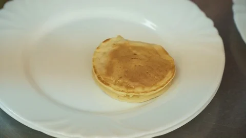 Cooking pancakes in a pan Stock Footage 86855241