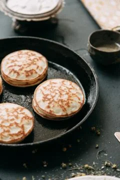 Cooking pancakes Foto stock