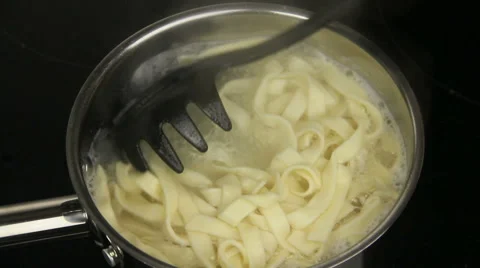 Cooking Pasta In Boiling Water Stock Footage 45900276