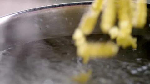 Cooking pasta. Defocused. Slow motion 200fps Stock Footage 46465709