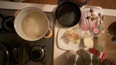 Cooking pasta in the kitchen Stock Footage 245489959