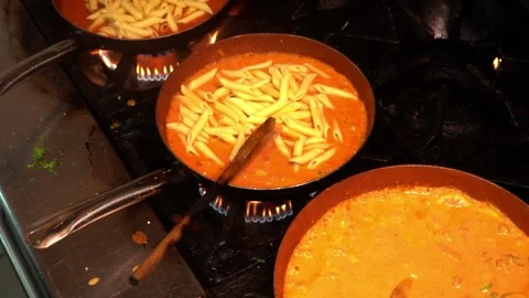 Cooking Pasta in Kitchen Stock Footage 319207486