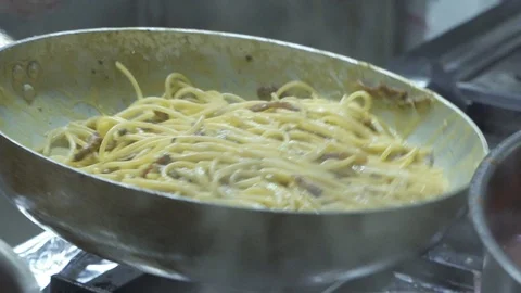 Cooking Pasta in a Pan (2) Stock Footage