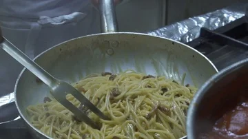 Cooking Pasta in a Pan Video stock 85884684