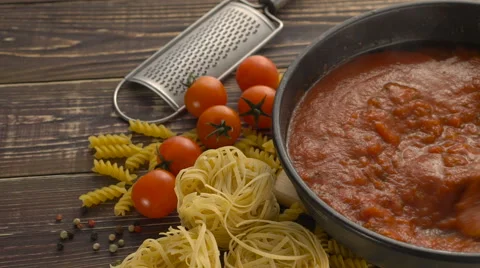 Cooking pasta sauce Stock Footage 61950248