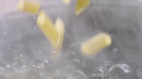 Cooking pasta. Slow motion 200fps Stock Footage 46466243