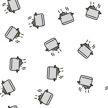Cooking pasta vector seamless pattern Stock Illustration
