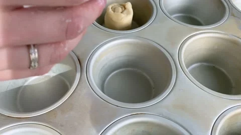 Cooking Pastel de nata. Puff pastry. traditional Portuguese dish Stock Footage 152028853