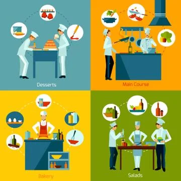 Cooking People Set Illustrazione stock