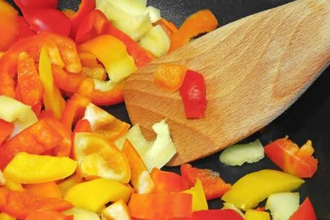 Cooking peppers Stock Photos
